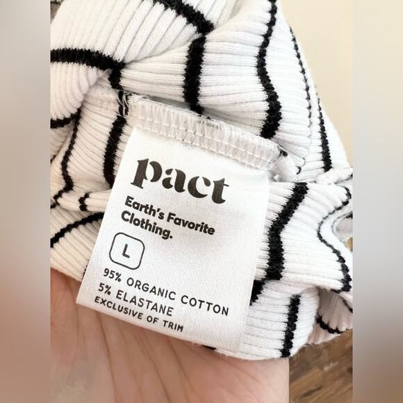 Pact organic cotton white and black striped racer back midi dress size large - Picture 4 of 8